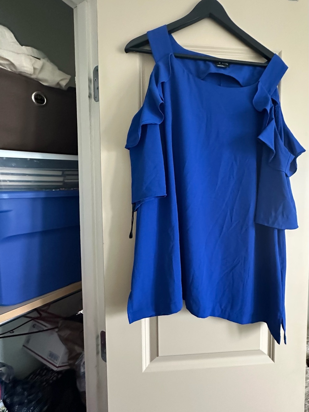 City Chic Bold Blue Textured Top